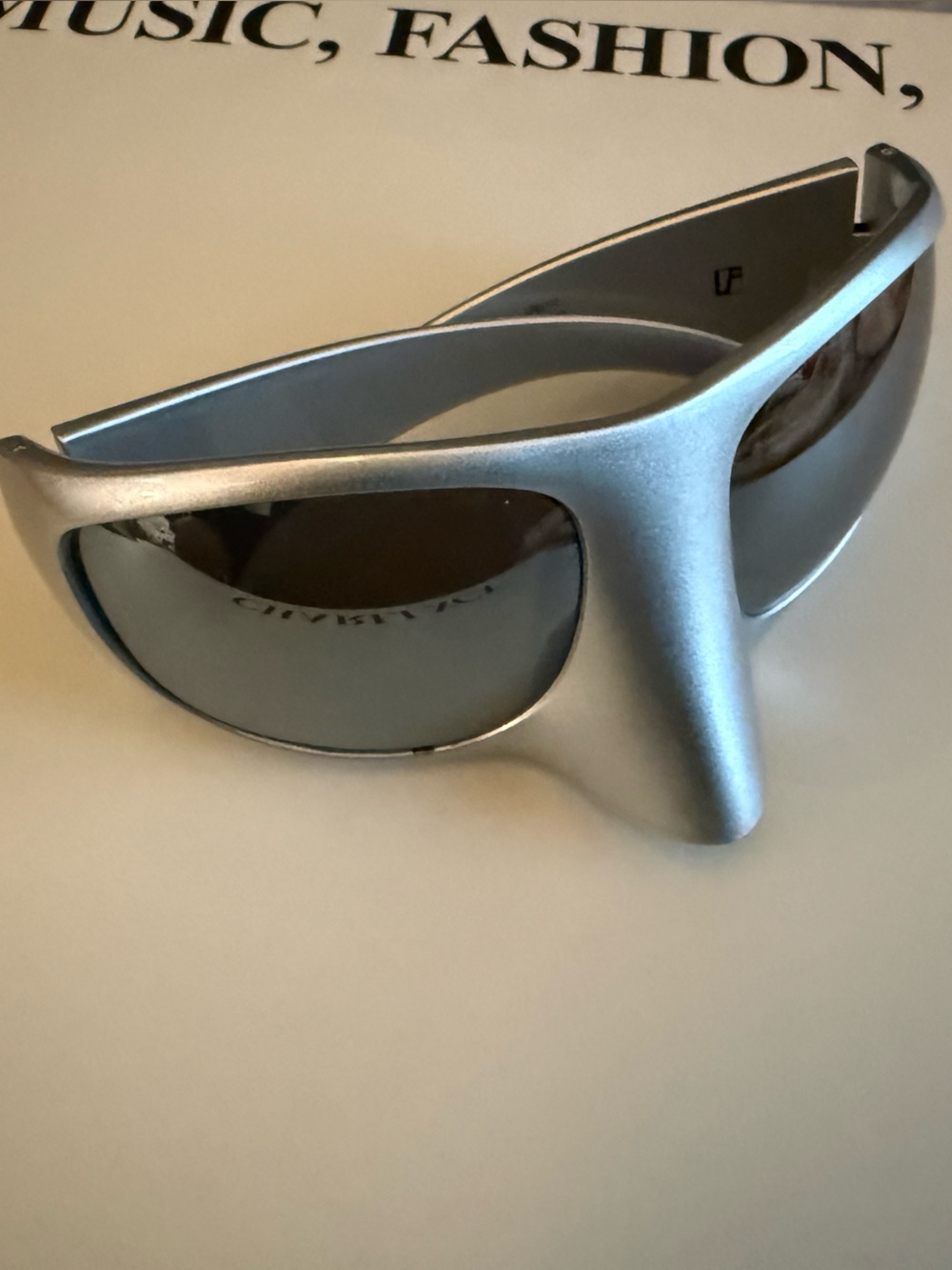 Linda Farrow Silver Mask Sunglasses SSENSE Exclusive